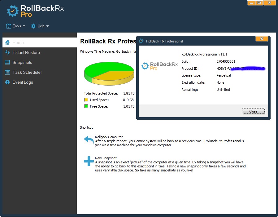Rollback rx pro license
