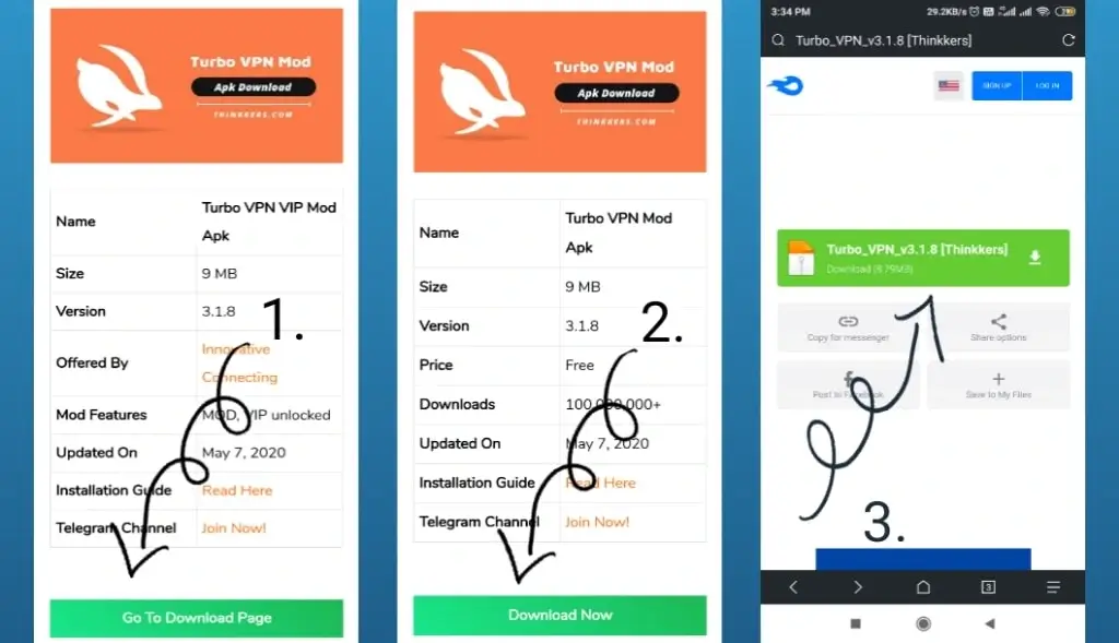 Turbo VPN MOD APK Crack Indir